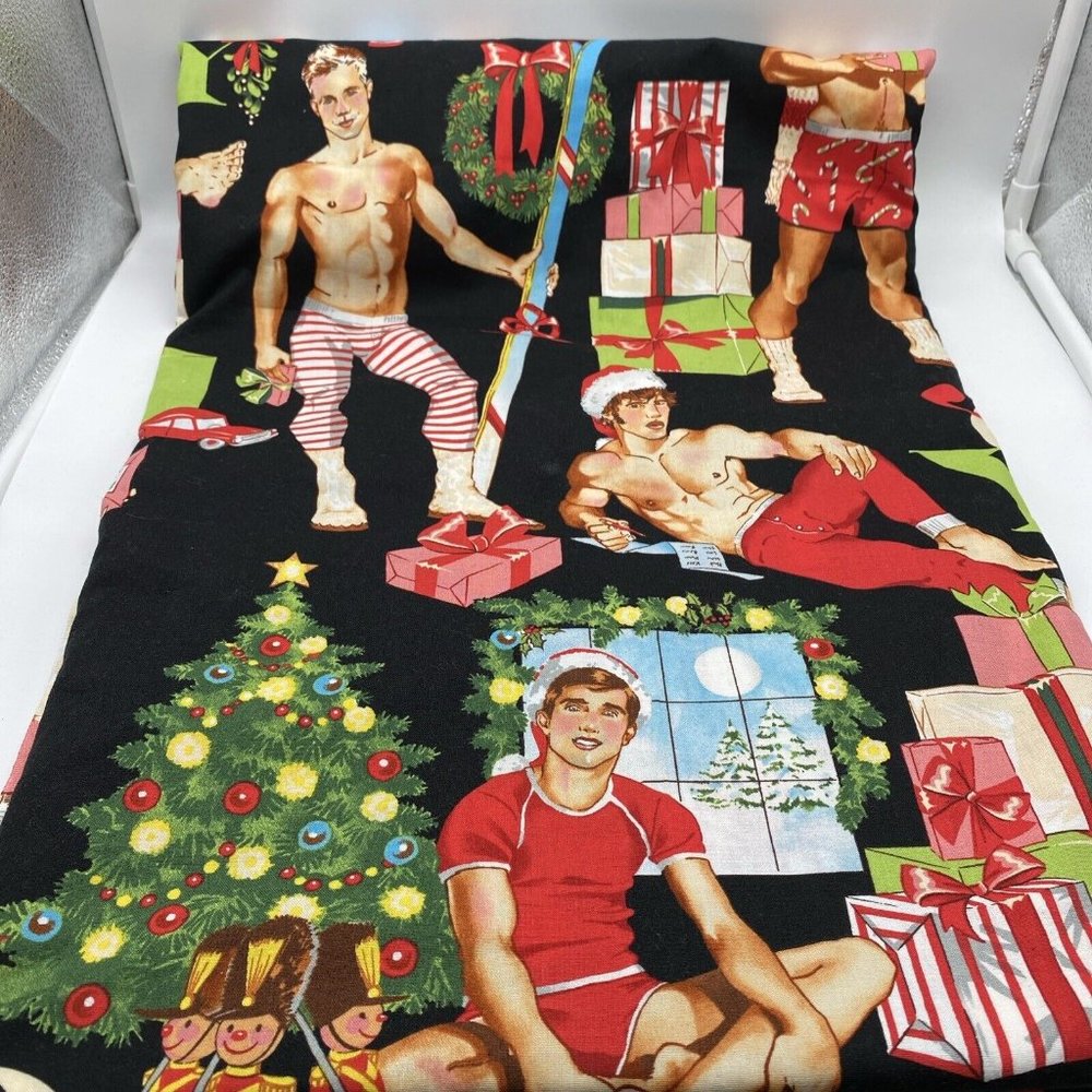 Fabric Christmas Tree Gay Pride Sexy Male Pin Up Santa Wreath Alexander Henry